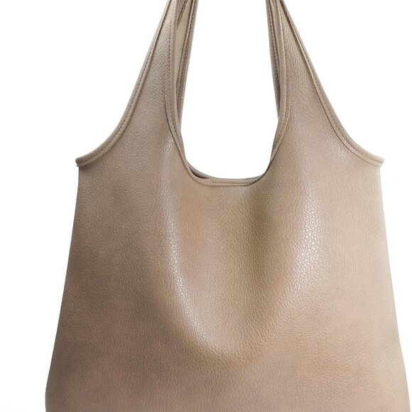Women's Vegan Leather Hobo Bag Oversized Tote Slouchy Shoulder Handbag - Picture 1 of 7
